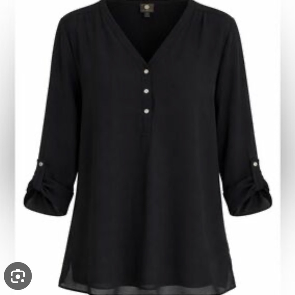 Collection Black Women's Button-Front Blouse